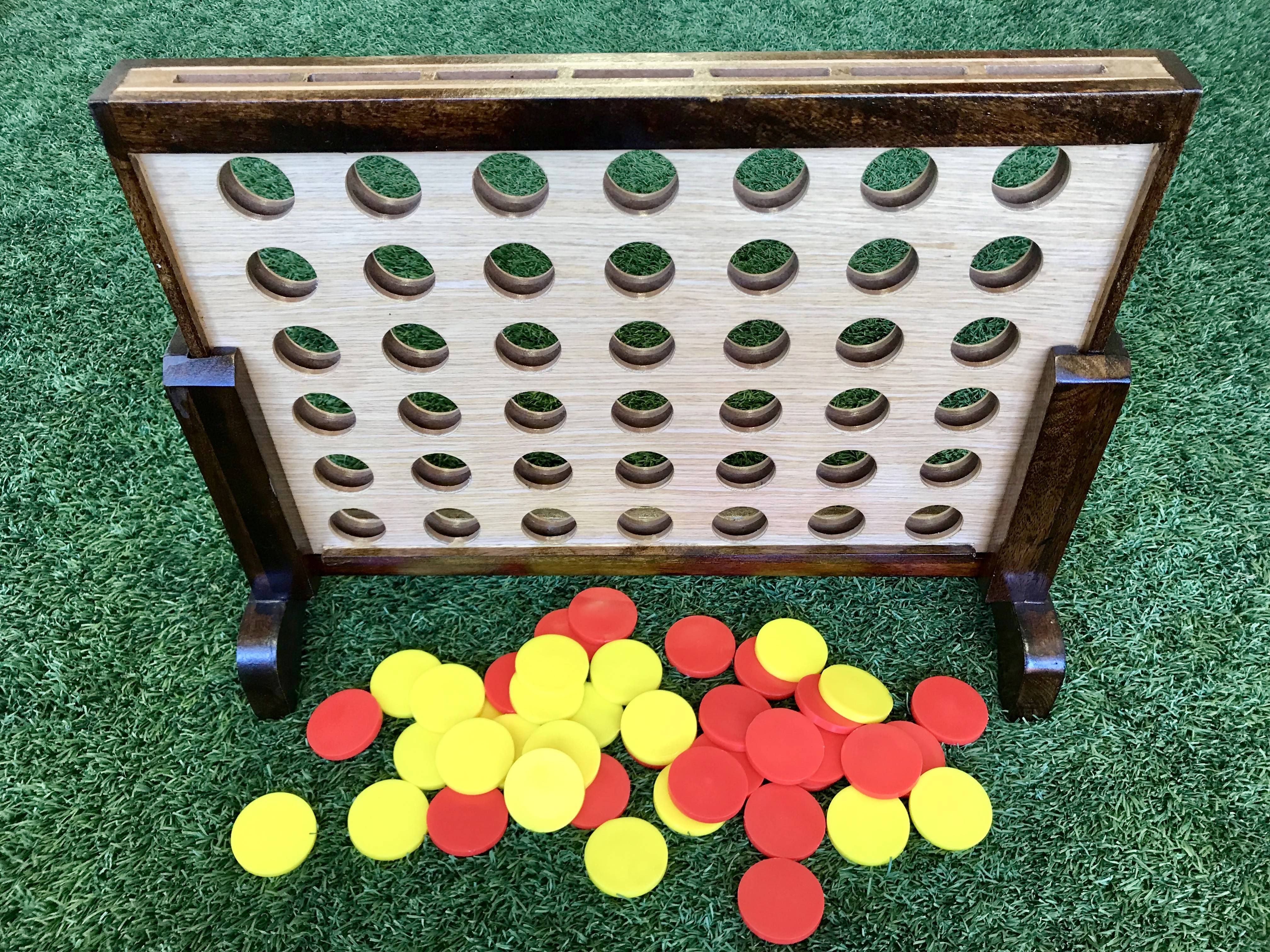 Mini Four In A Row Hardwood Outdoor Boardgame 52cm - Image 4