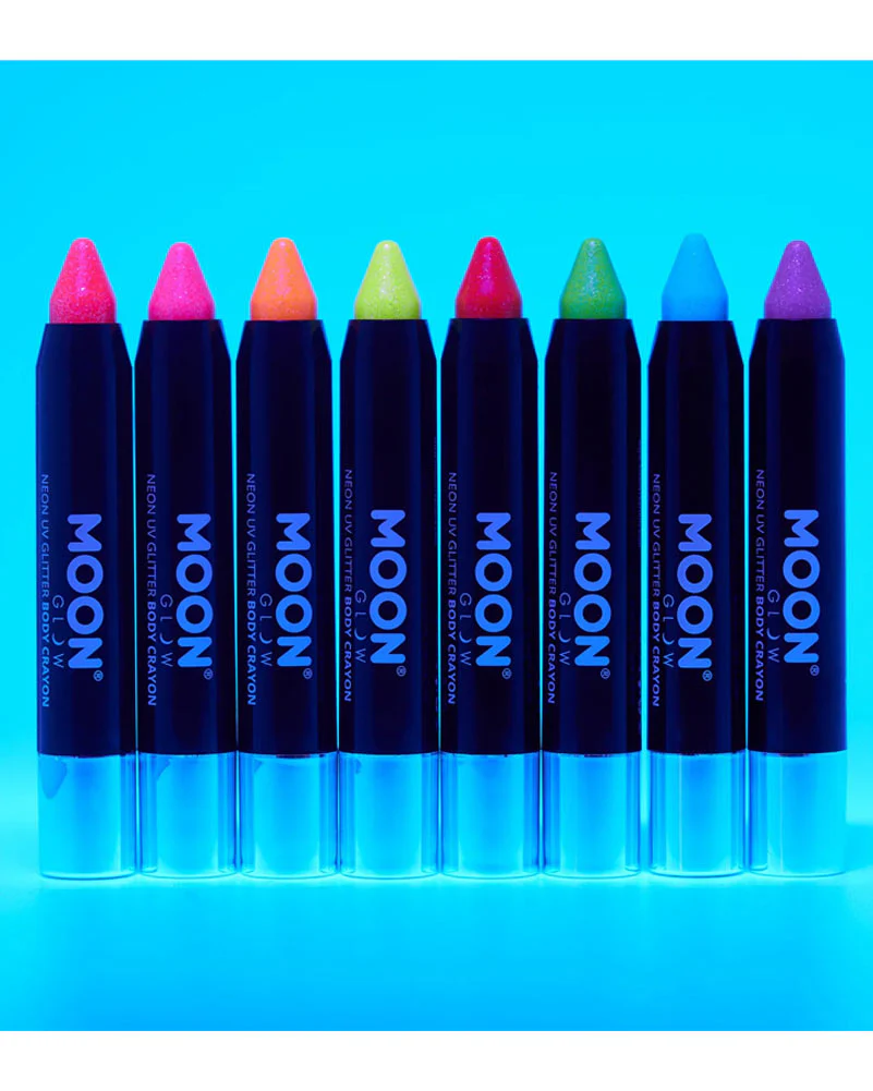 Moon Creations Magenta Neon UV Glitter Body Crayon Paint Stick 3g - Image 5