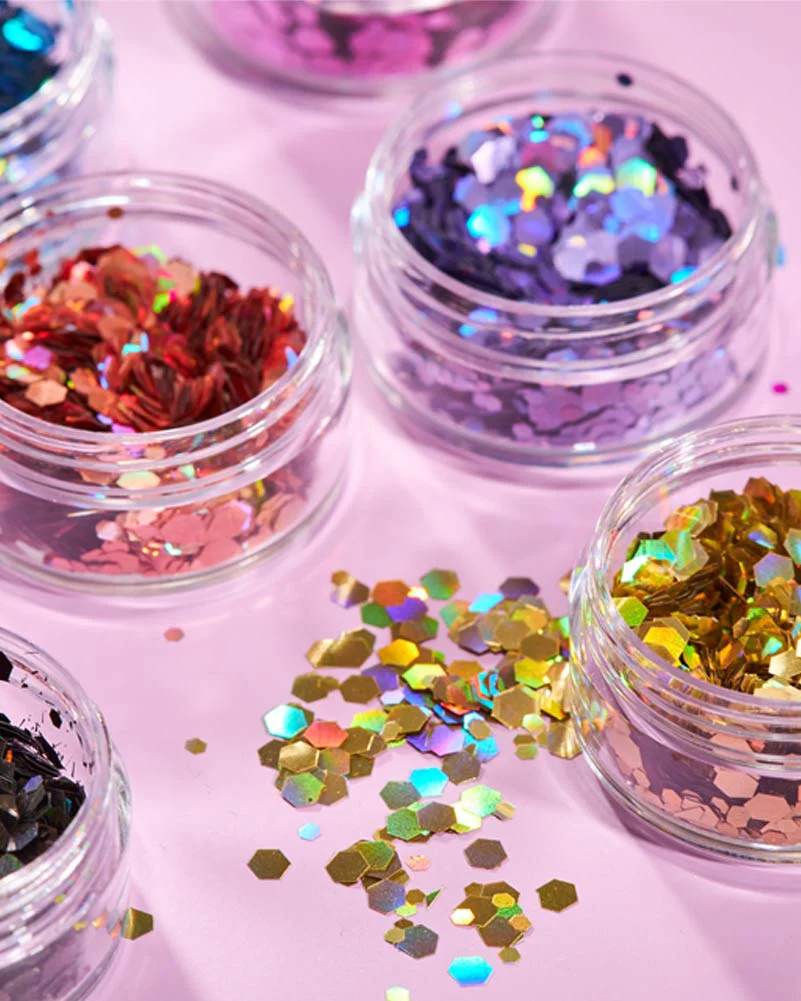 Moon Glitter Pink Holographic Chunky Body Glitter 3g - Image 5