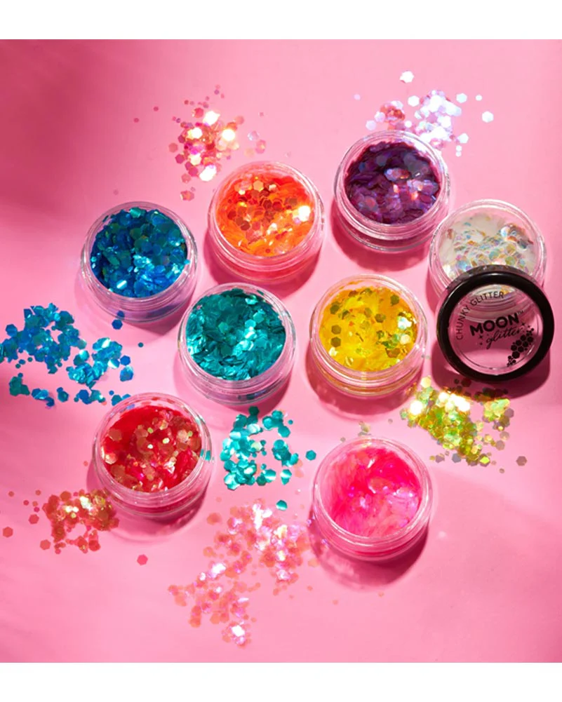 Moon Glitter White Iridescent Chunky Body Glitter 3g - Image 3