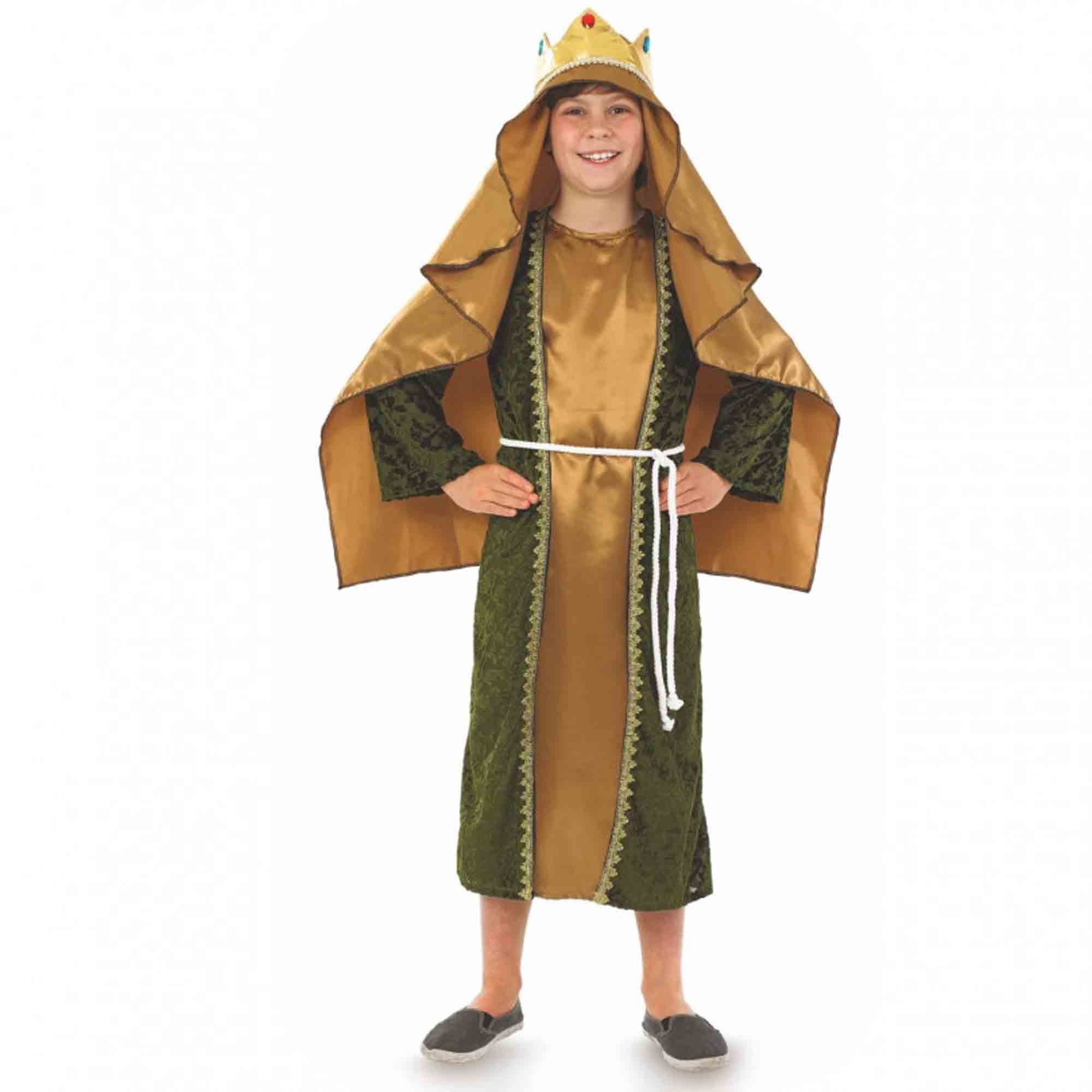 Morph Costume Gold Wise Man Kids Christmas Costume 12-14 Years