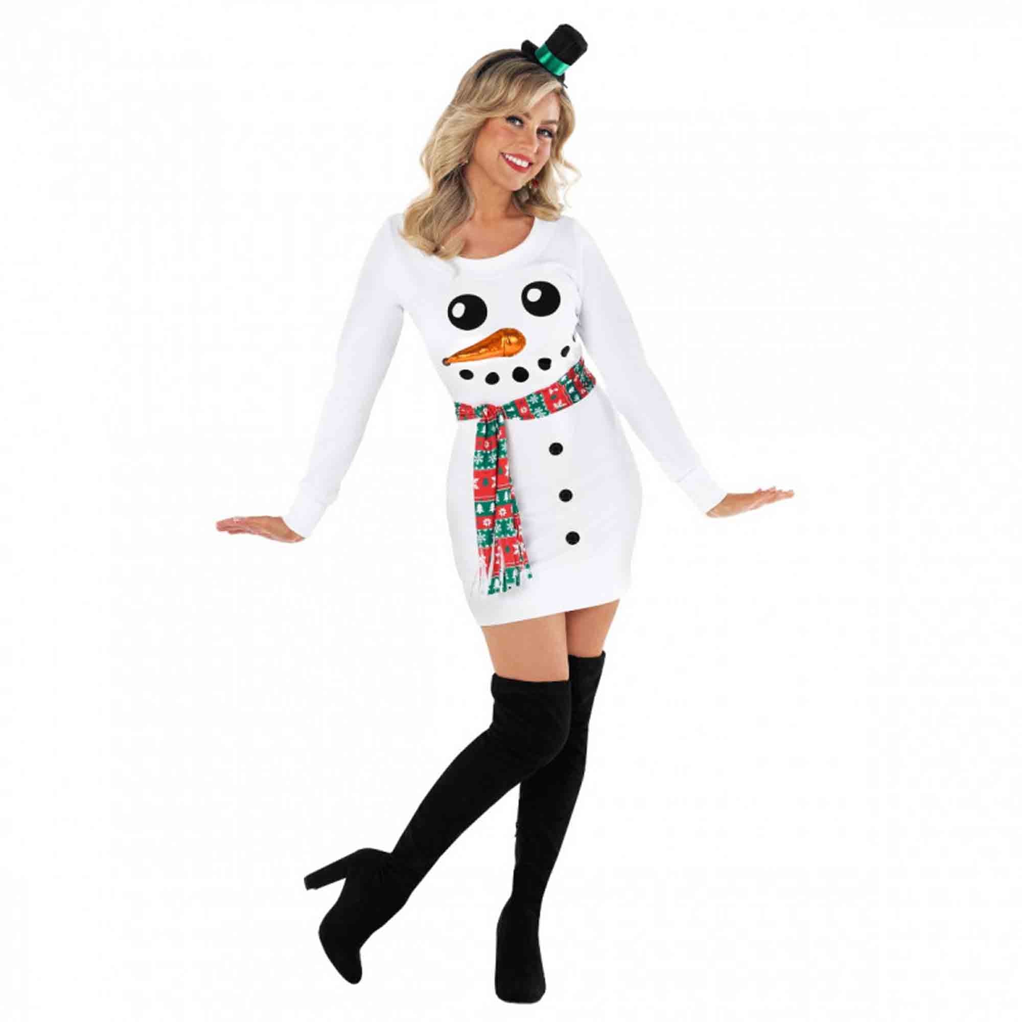 Morph Costume Snowman Jumper Dress Womens Christmas Costume Size 8-10