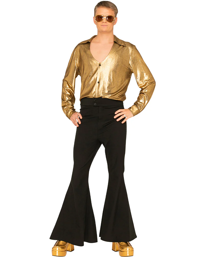 70s Mr Disco Golden Mens Shirt - Image 2
