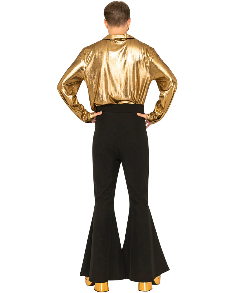 70s Mr Disco Golden Mens Shirt - Image 4