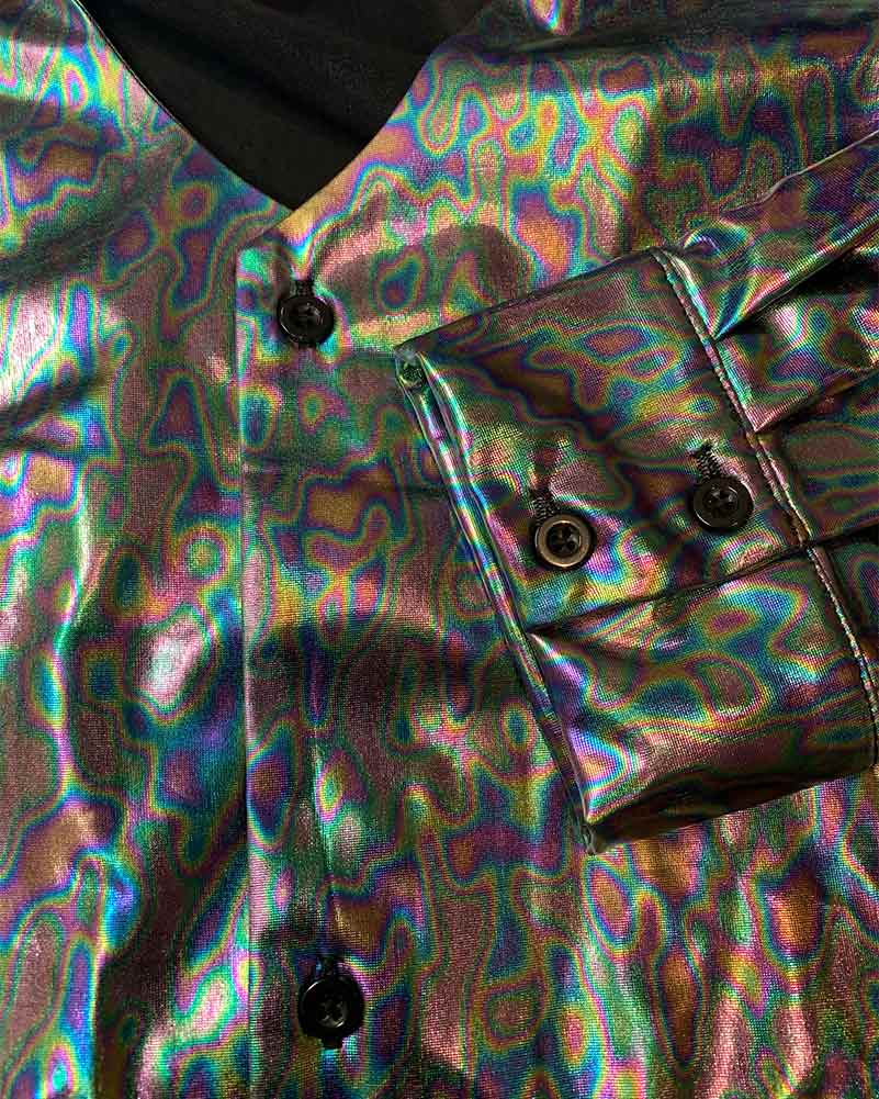70s Mr Disco Holographic Mens Shirt - Image 5