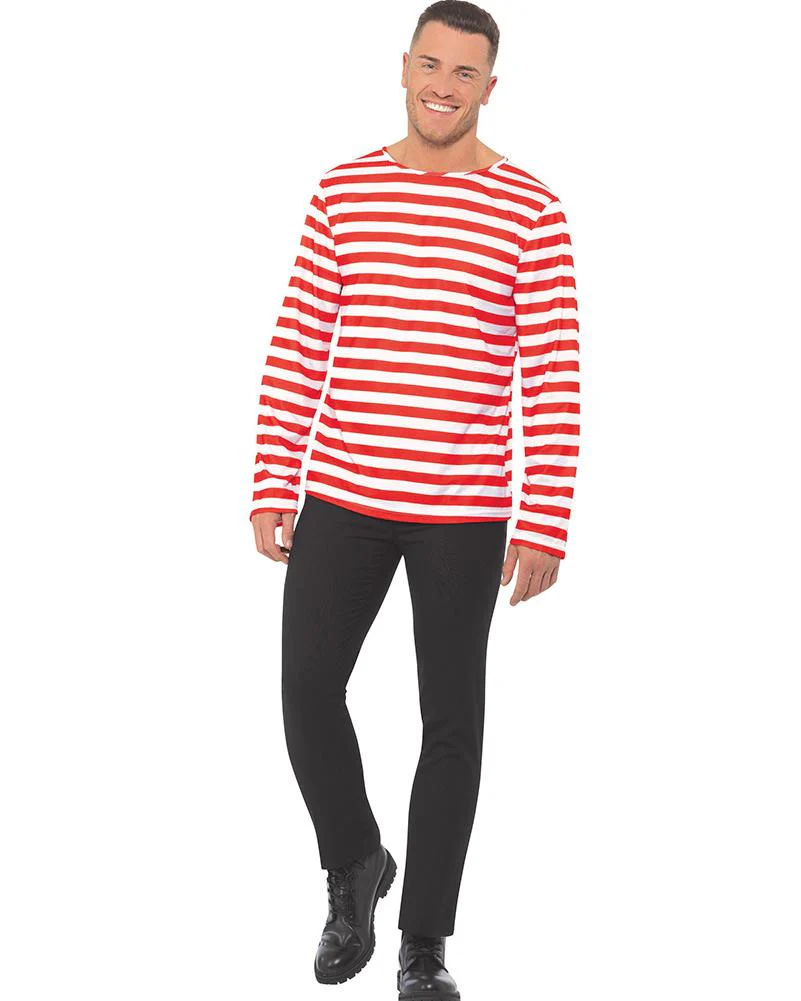Multi Character Red and White Striped Book Week Shirt - Image 4