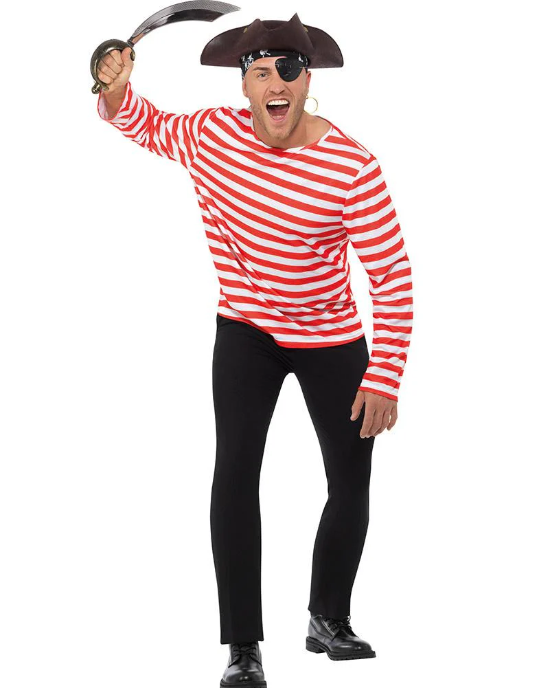Multi Character Red and White Striped Book Week Shirt - Image 7