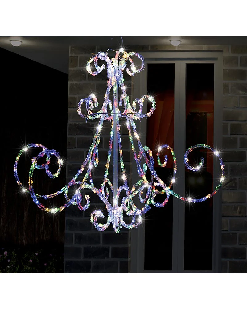 Multi-Coloured Acrylic Chandelier Flashing LED Christmas Light 75cm - Image 2