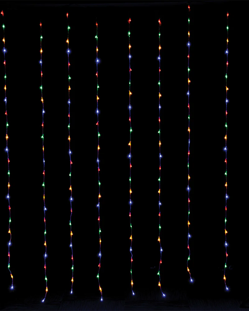 Multi Coloured Cascading Curtain LED Lights 3m - Image 4