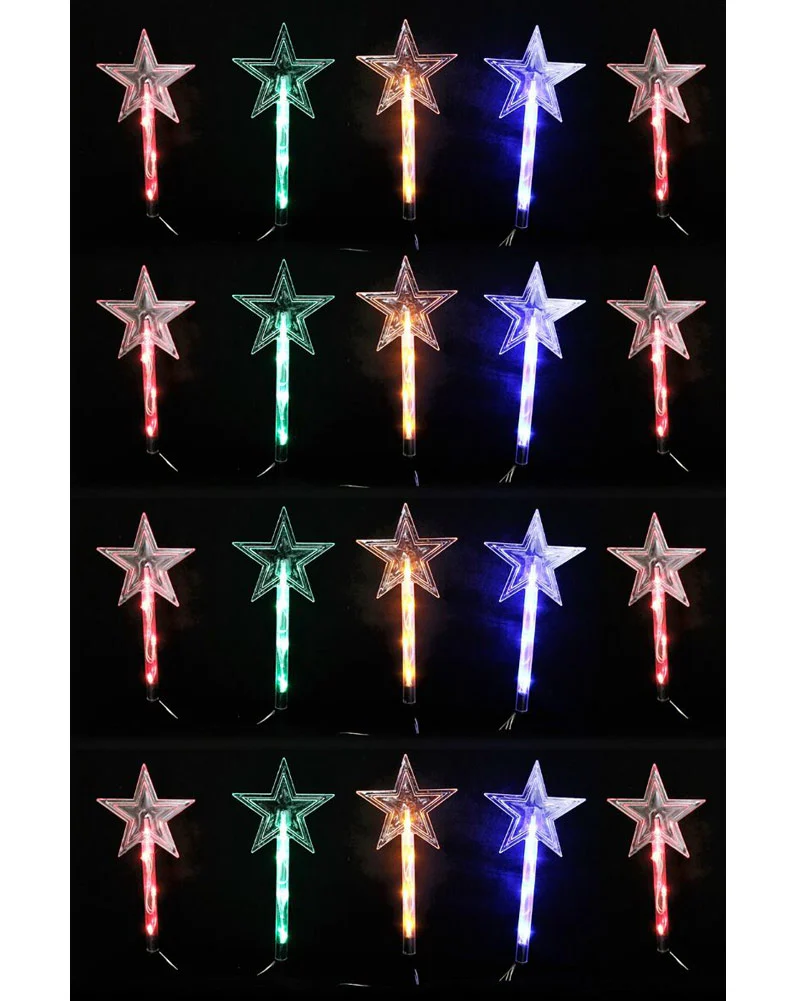 Multi Coloured Star Path Solar Christmas Lights 20 Piece - Image 2