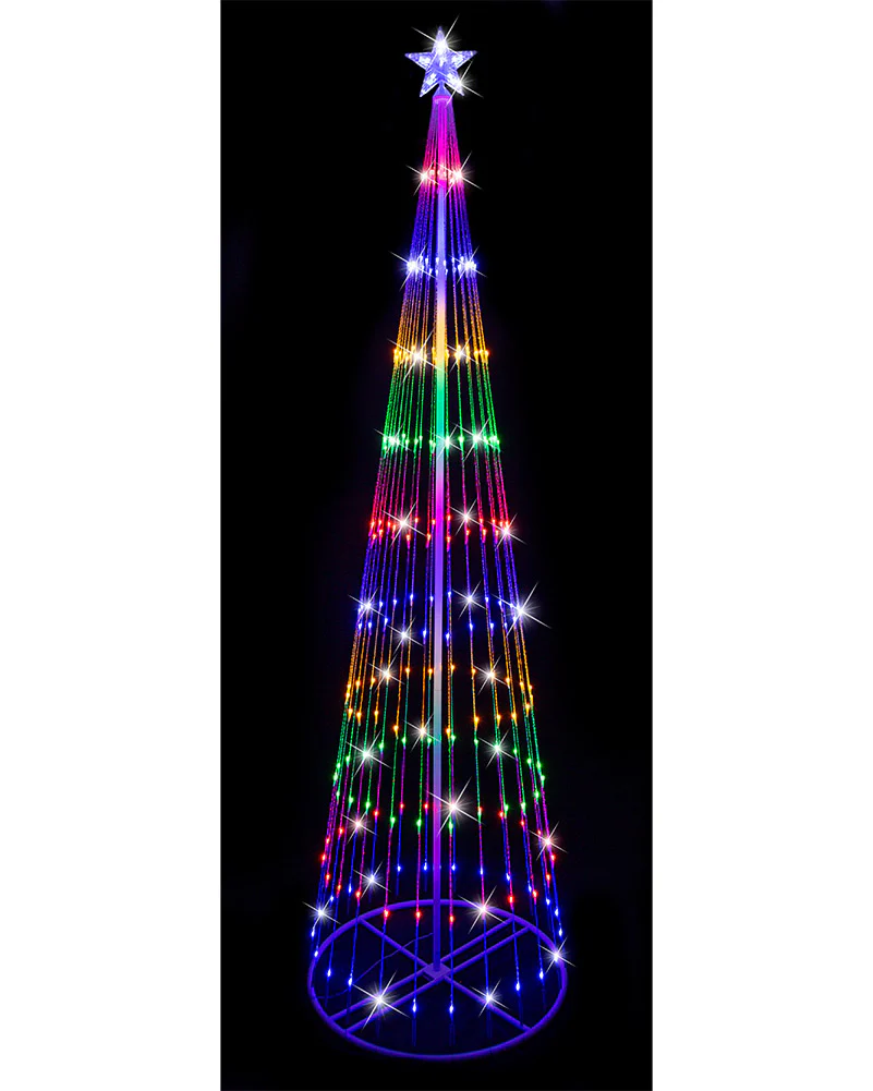 Multi-Coloured Strand Tree Digital Flashing LED Christmas Light 2.4m
