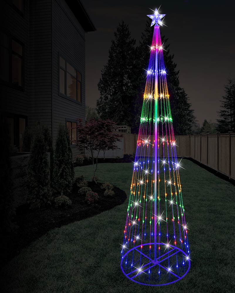 Multi-Coloured Strand Tree Digital Flashing LED Christmas Light 2.4m - Image 2