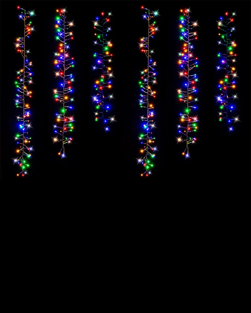 Multi-coloured Tree Clusters 6 Piece LED Solar Christmas Lights 2m - Image 2