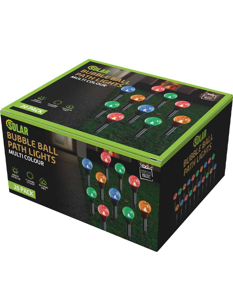 Multicolour Bubble Ball Solar LED Path Lights Pack of 20 - Image 2