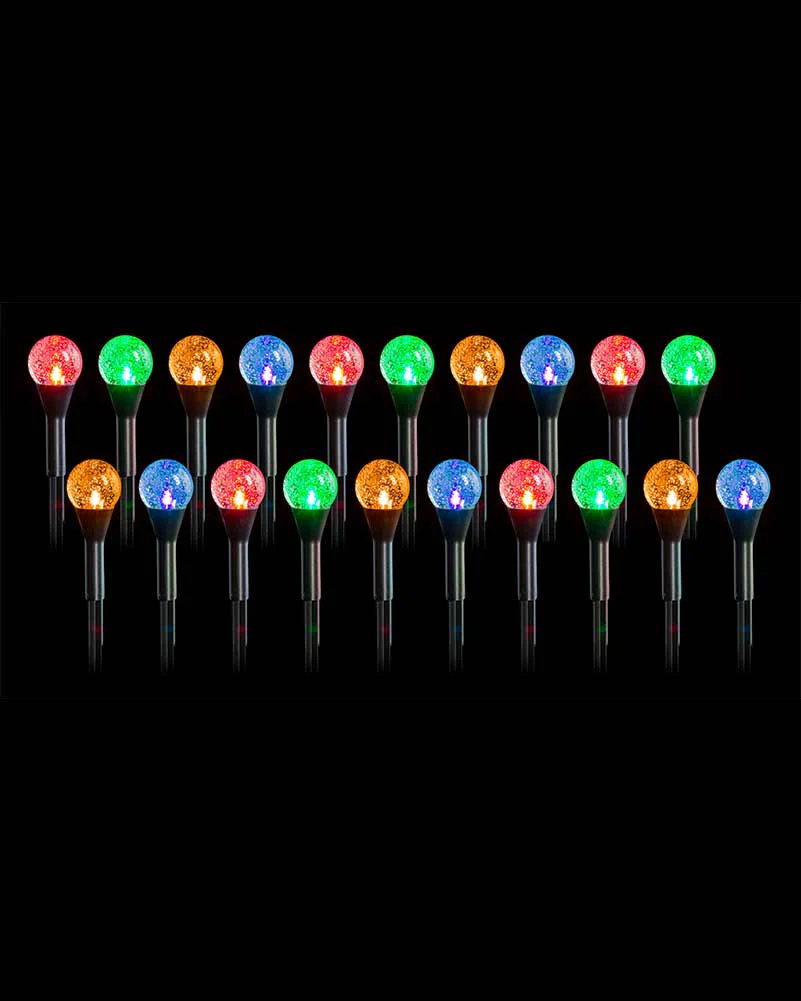 Multicolour Bubble Ball Solar LED Path Lights Pack of 20 - Image 3