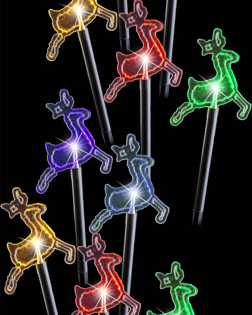 Multicolour Reindeer Solar LED Christmas Path Lights Pack of 10 - Image 4