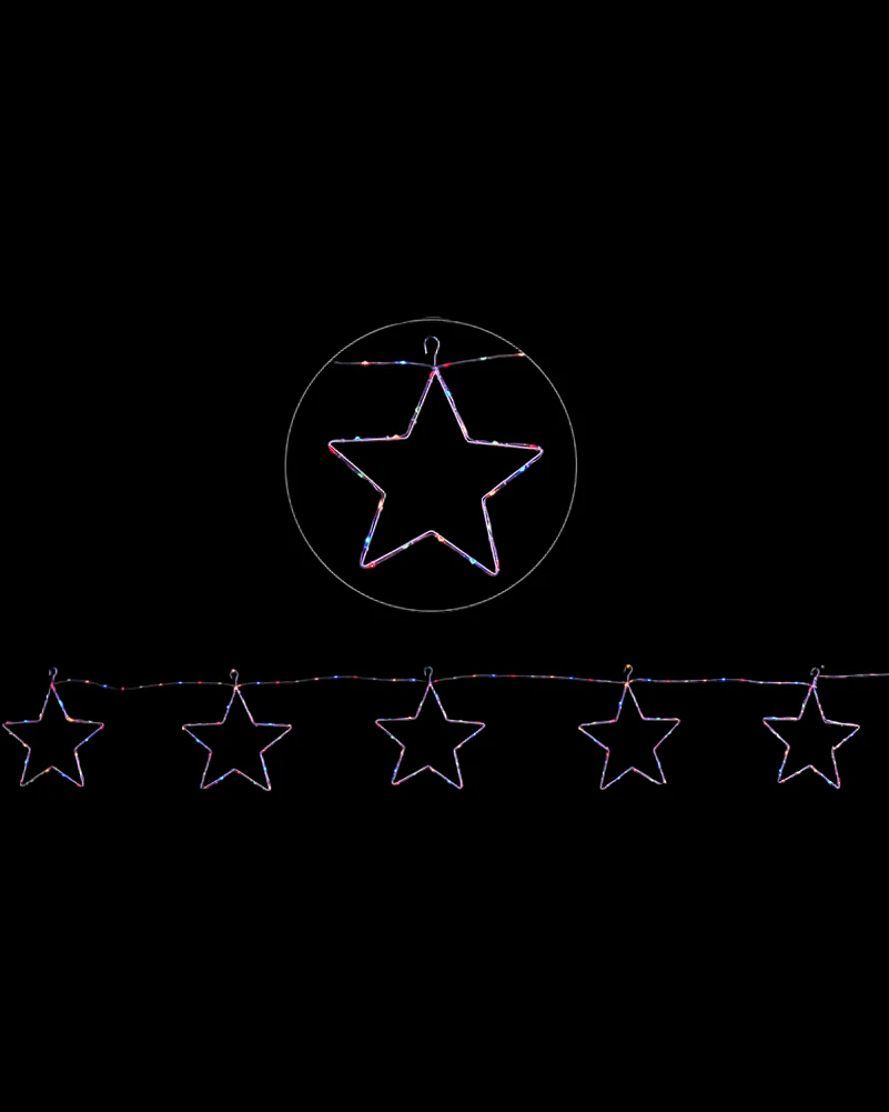 Multicolour Star Chain Tubelight Solar LED Christmas Lights - Image 2