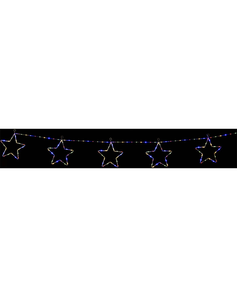 Multicolour Star Chain Tubelight Solar LED Christmas Lights - Image 5