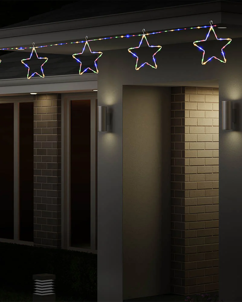 Multicolour Star Chain Tubelight Solar LED Christmas Lights - Image 7