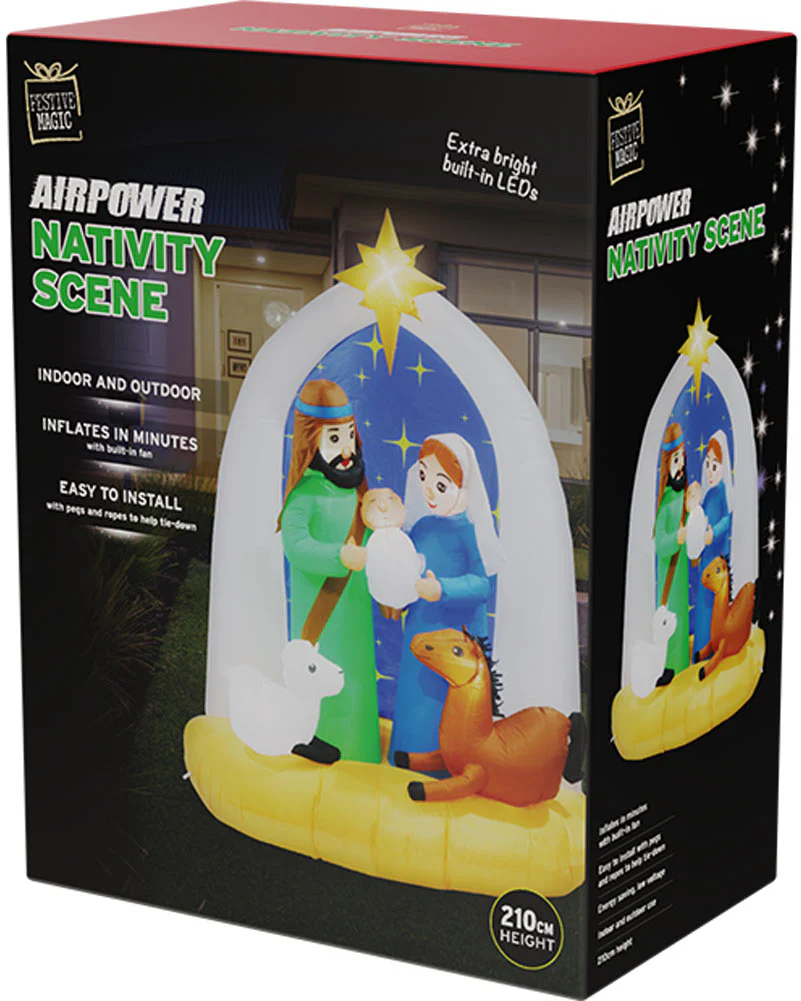 Nativity Scene Christmas Lawn Inflatable Decoration 2.1m - Image 3