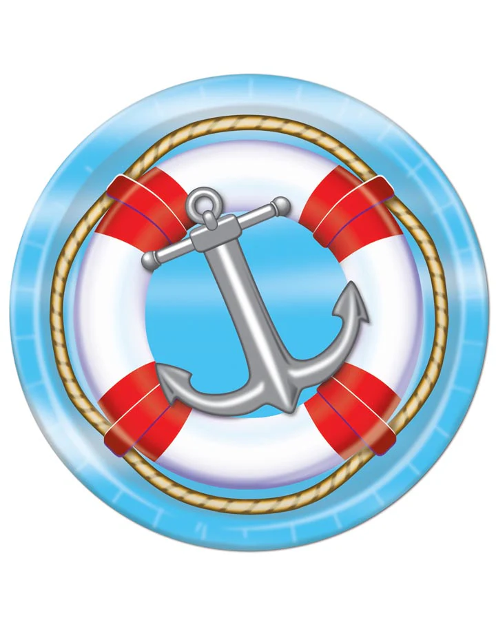 Nautical 23cm Party Plates Pack of 8