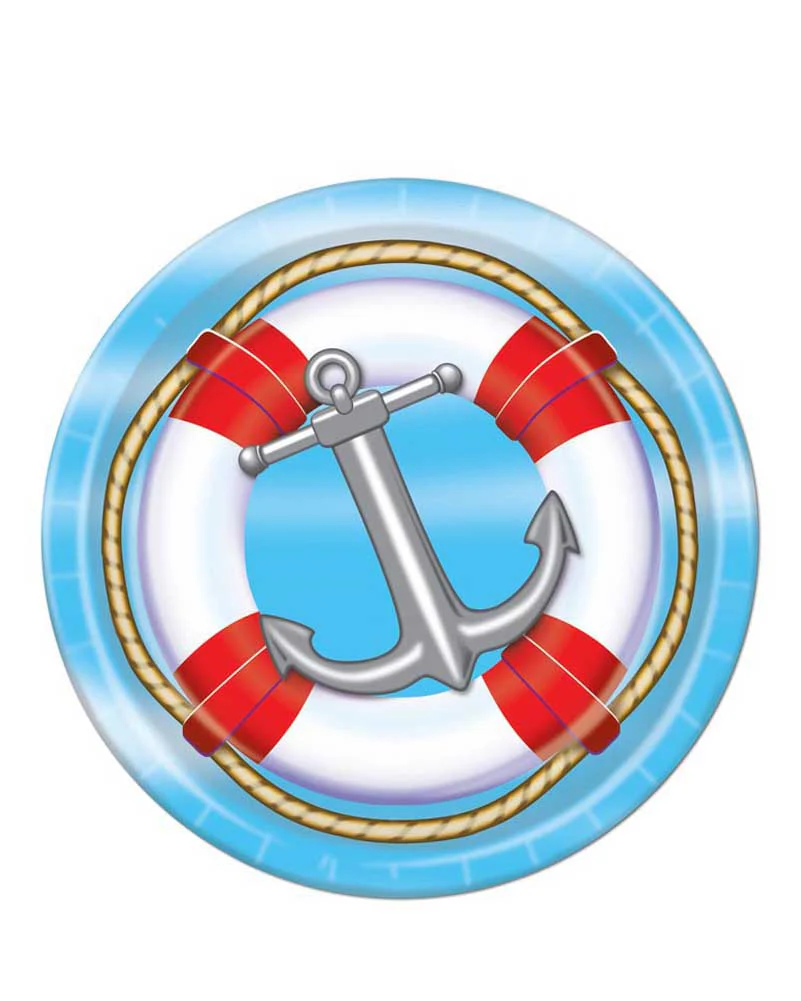 Nautical 23cm Party Plates Pack of 8 - Image 2