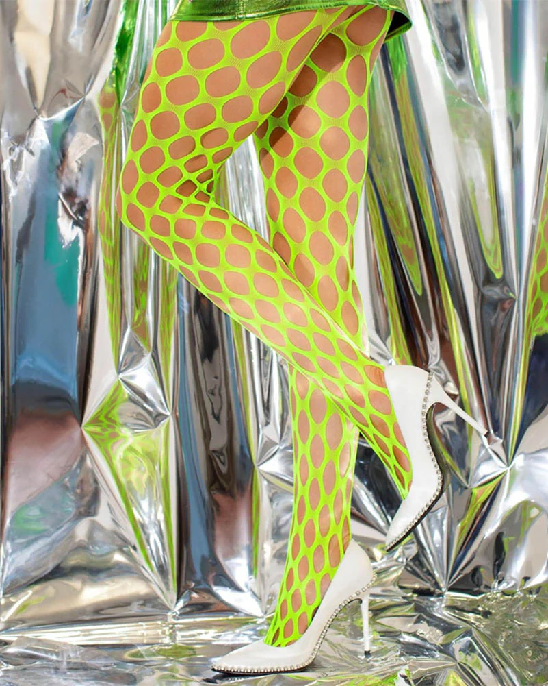 Neon Green Jumbo Pothole Stockings - Image 4