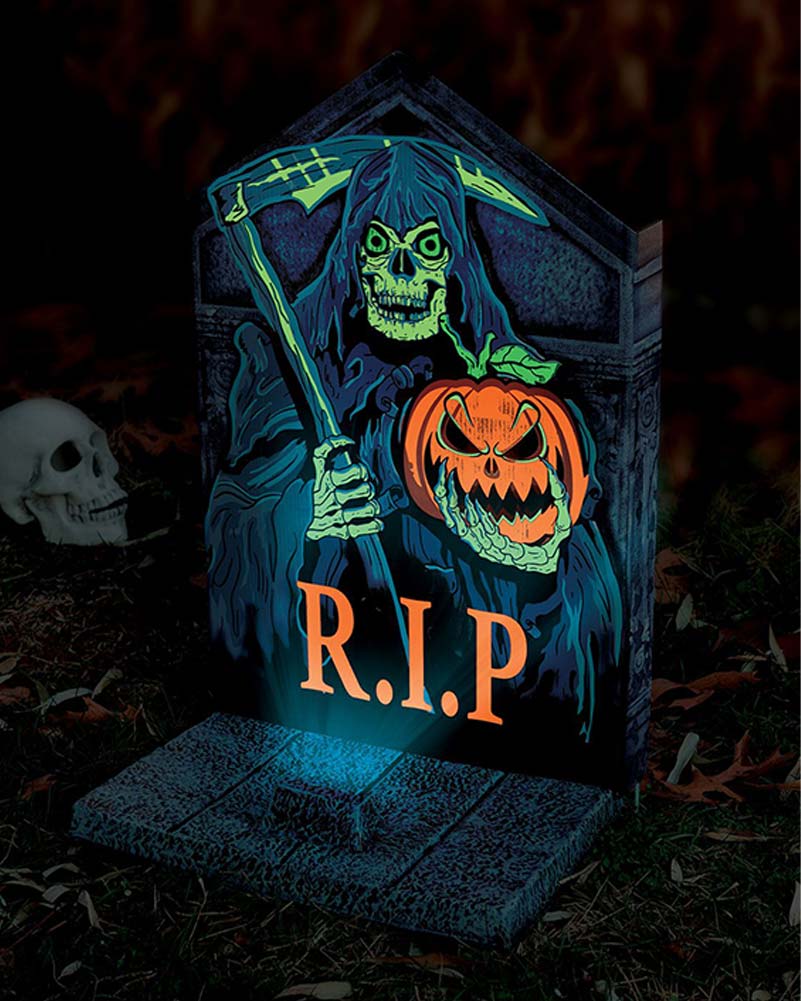 Neon Light Up Tombstone Reaper 56cm - Image 3