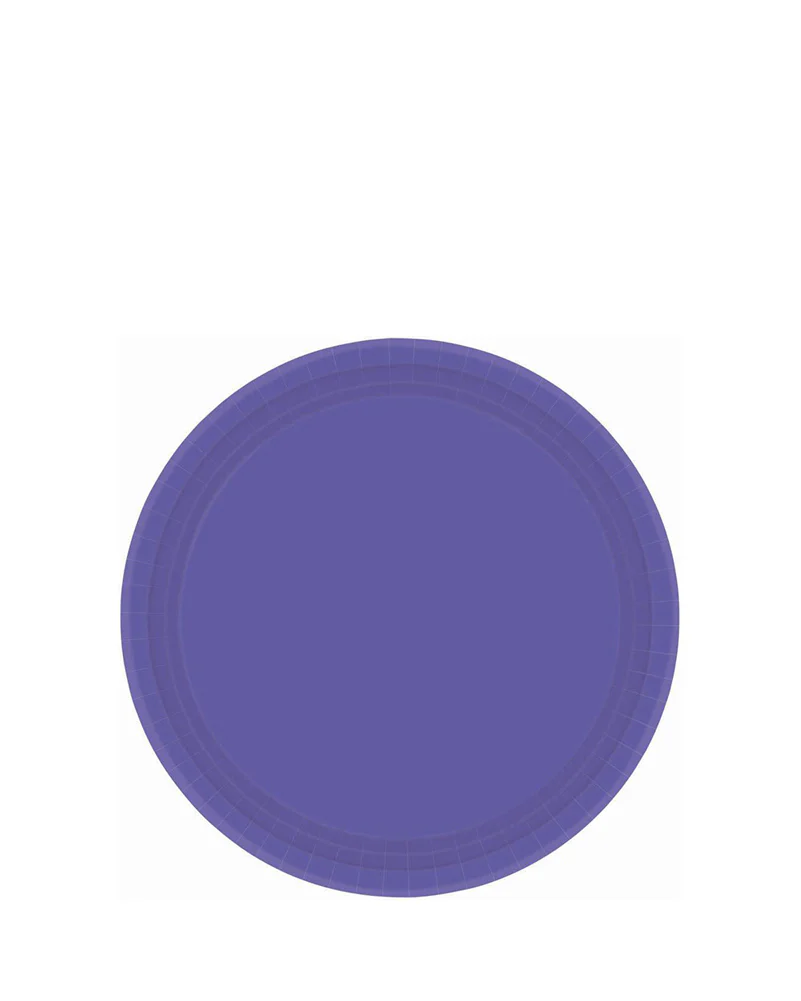 New Purple 17cm Round Paper Plates Pack of 20