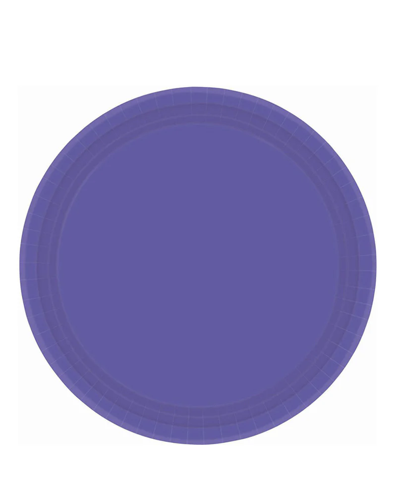 New Purple 23cm Round Paper Plates Pack of 20