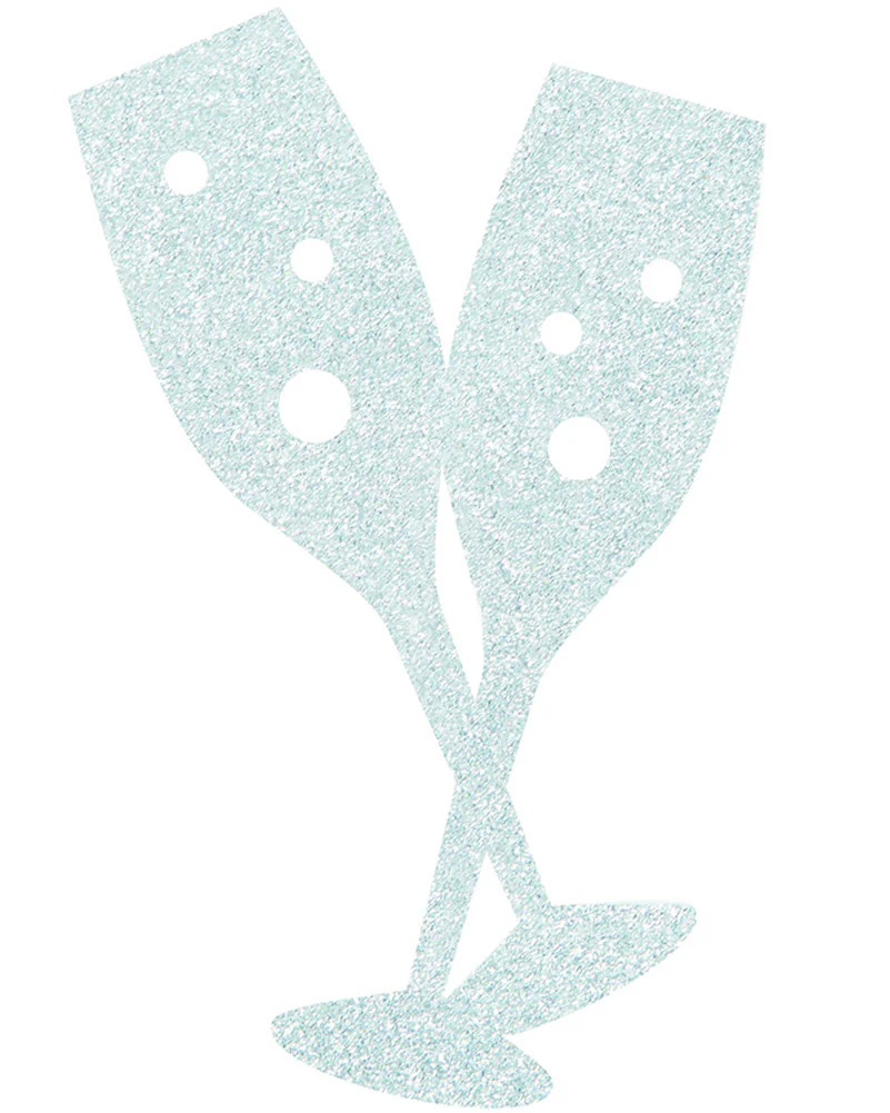 New Year Mini Glitter Cutouts Pack of 6 - Image 3