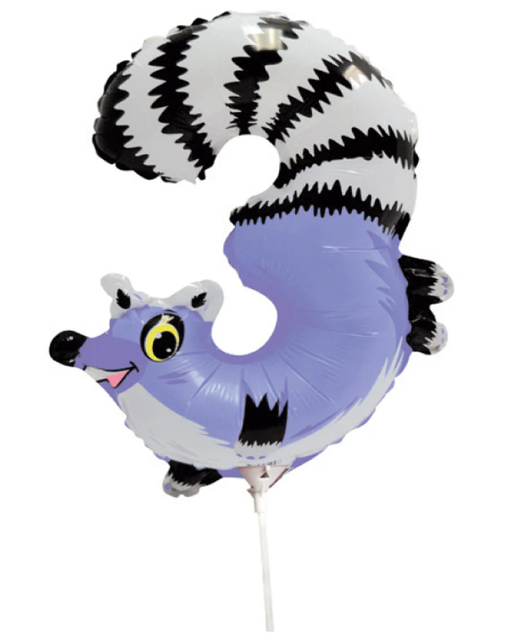 Number 3 Animal Balloon