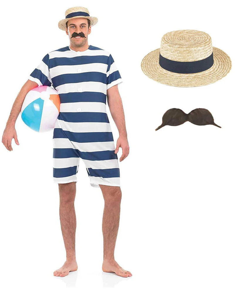 Old Time Bathing Suit Mens Costume - Image 2