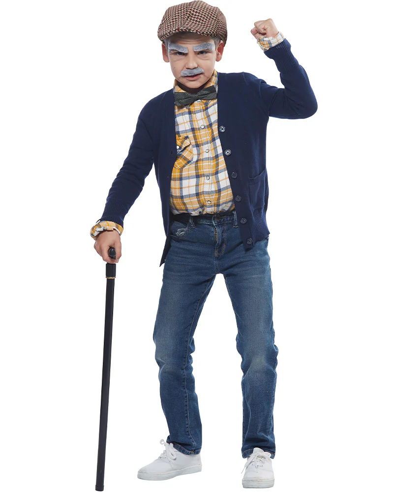 Old Timer Kids Hat Eyebrows and Moustache Set - Image 2