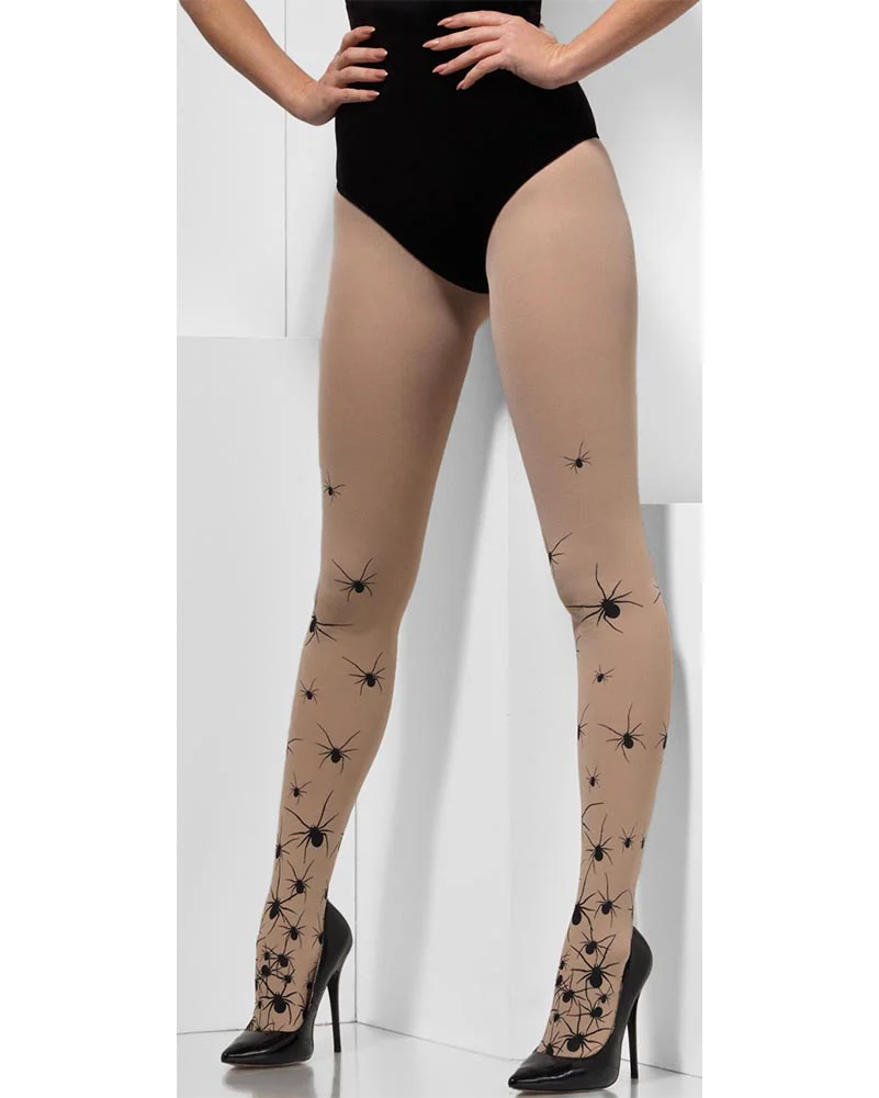 Opaque Nude with Black Spiders Tights - Image 2