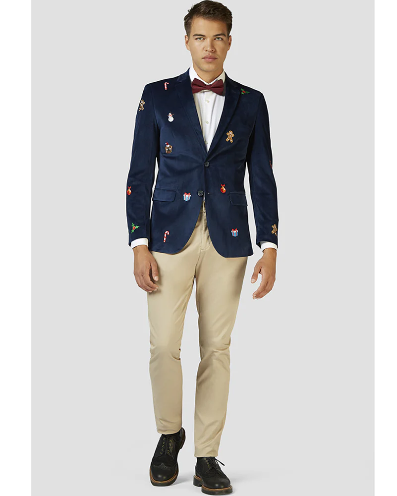 Opposuit Christmas Icons Navy Deluxe Mens Blazer - Image 2