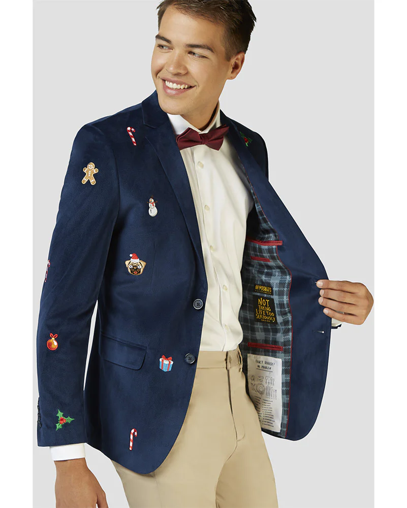 Opposuit Christmas Icons Navy Deluxe Mens Blazer - Image 5