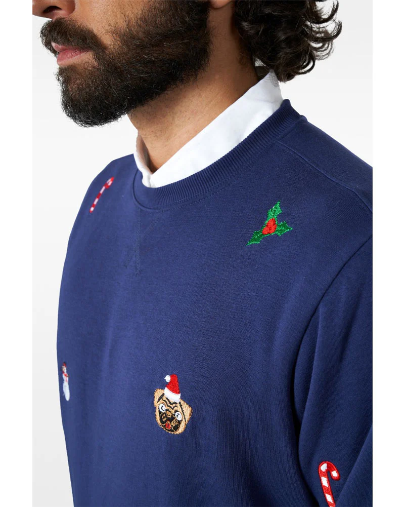 Opposuit Deluxe Xmas Icons Navy Mens Christmas Sweater - Image 4