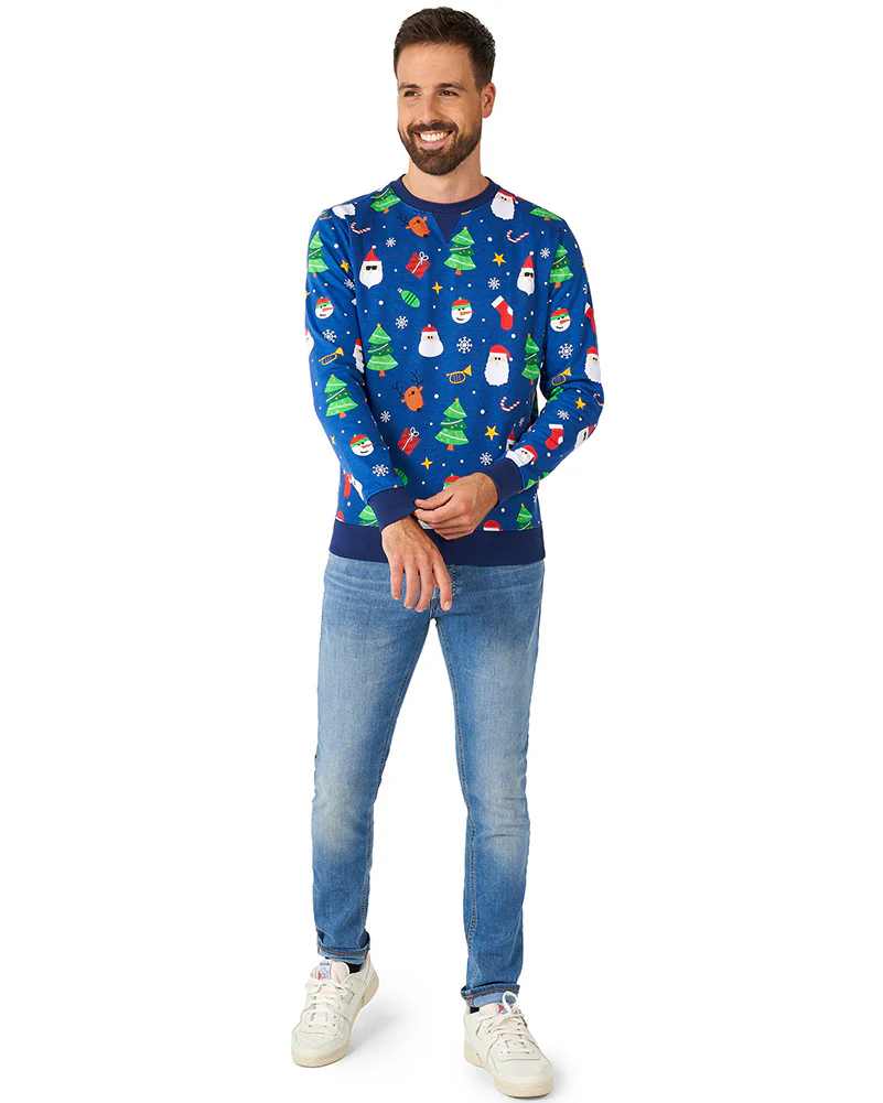 Opposuit Festivity Blue Mens Christmas Sweater - Image 2