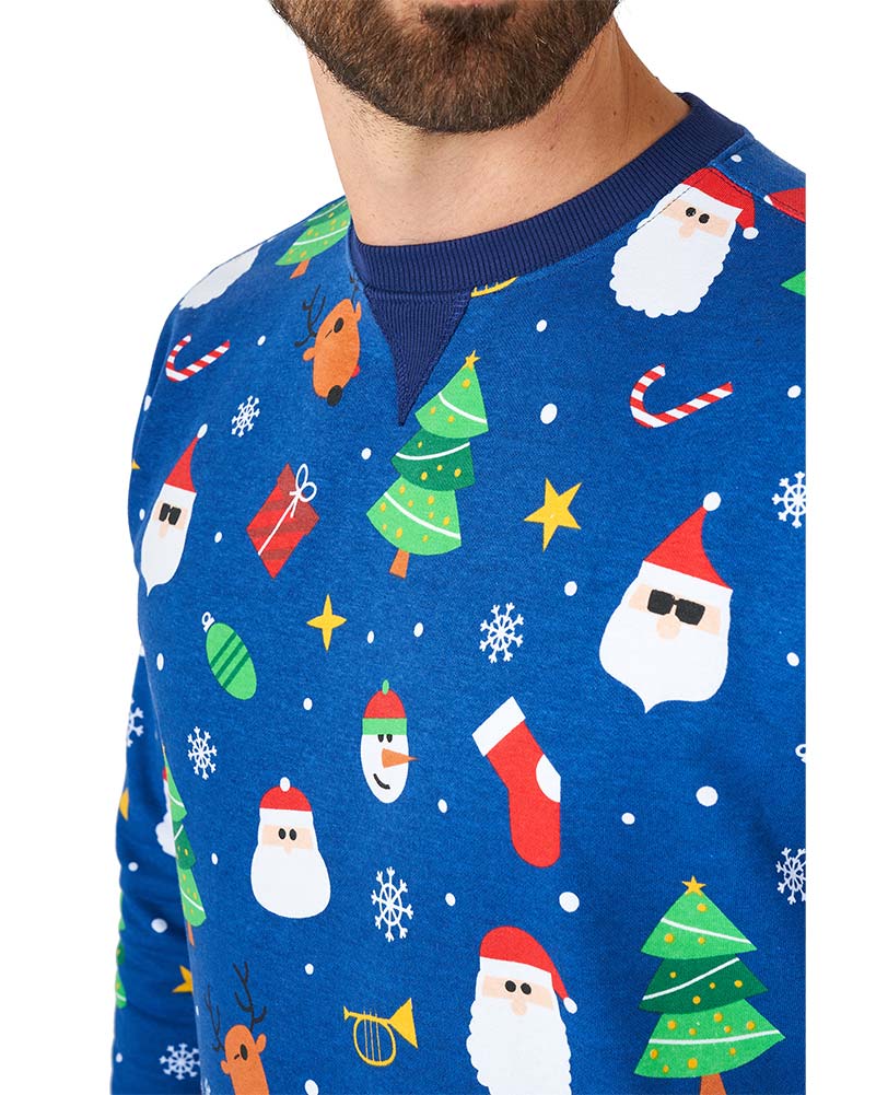 Opposuit Festivity Blue Mens Christmas Sweater - Image 4