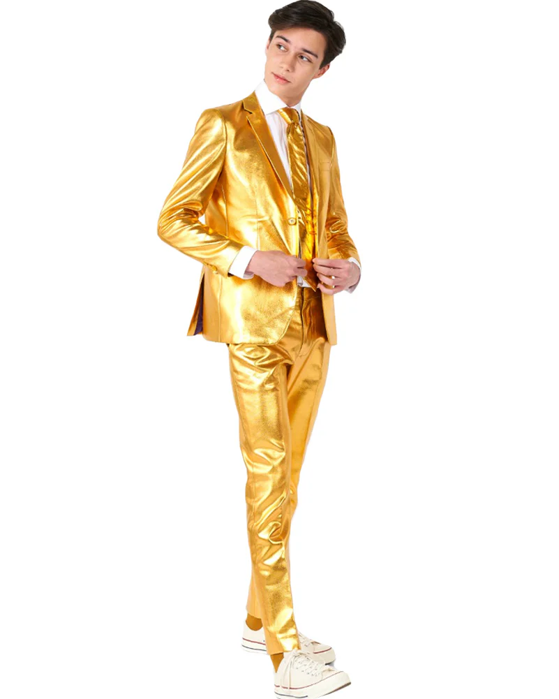 70s Opposuit Groovy Gold Premium Teen Boys Costume - Image 2