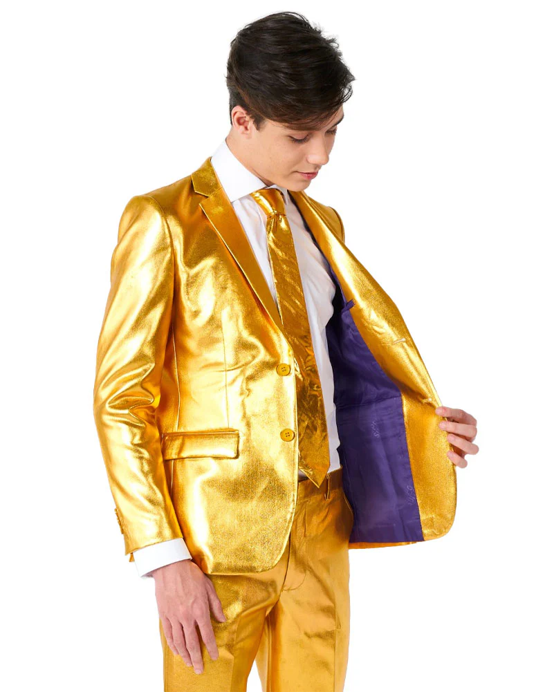 70s Opposuit Groovy Gold Premium Teen Boys Costume - Image 3