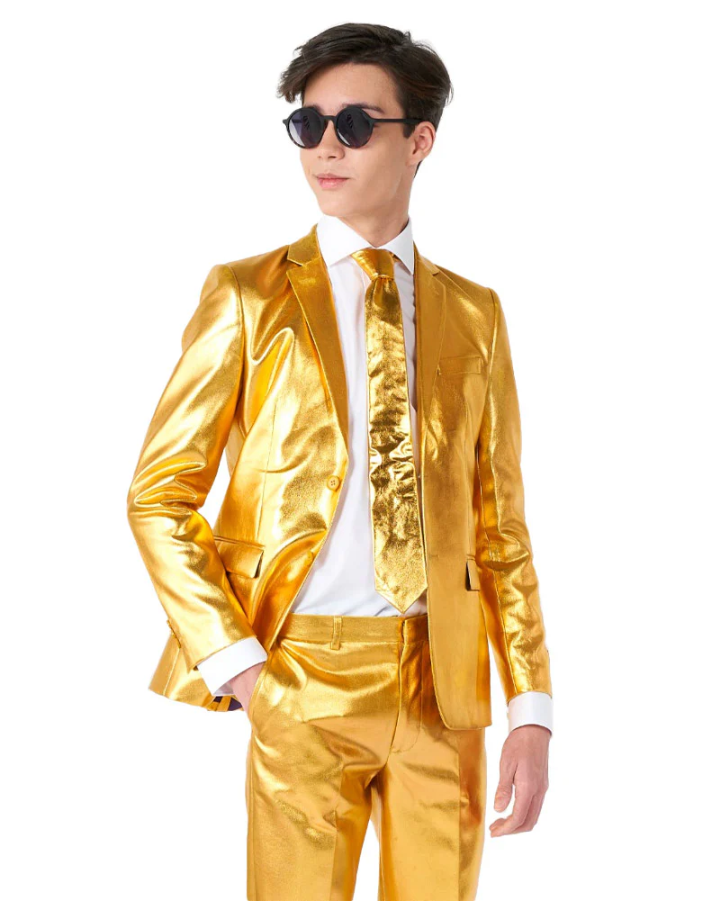 70s Opposuit Groovy Gold Premium Teen Boys Costume - Image 6