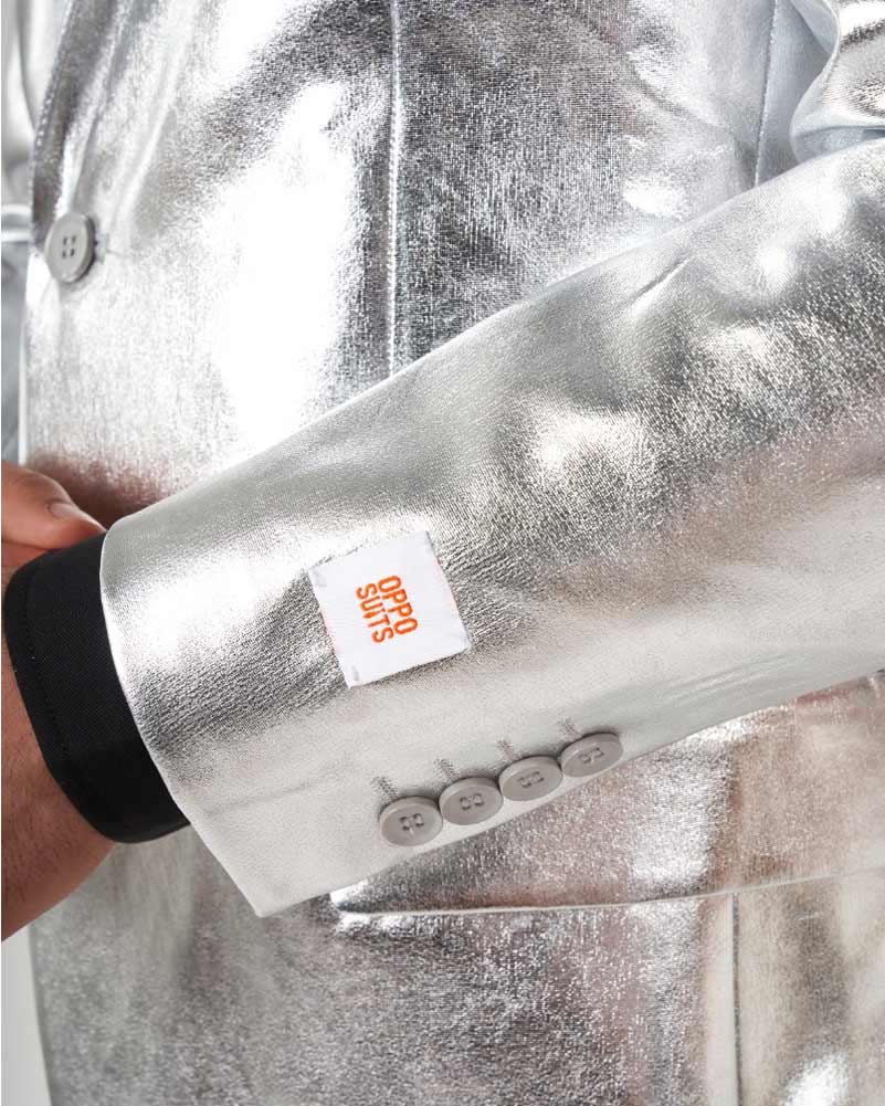 70s Opposuit Shiny Silver Premium Mens Suit - Image 7