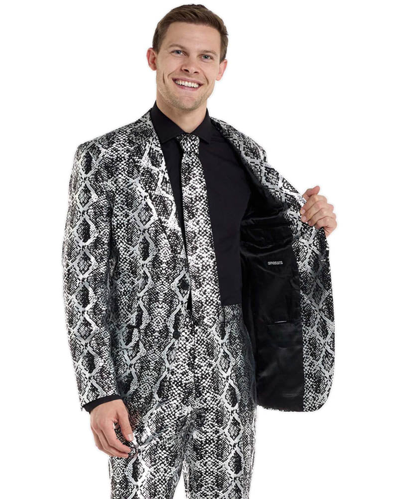 Opposuit Shiny Silver Snake Premium Mens Suit - Image 3