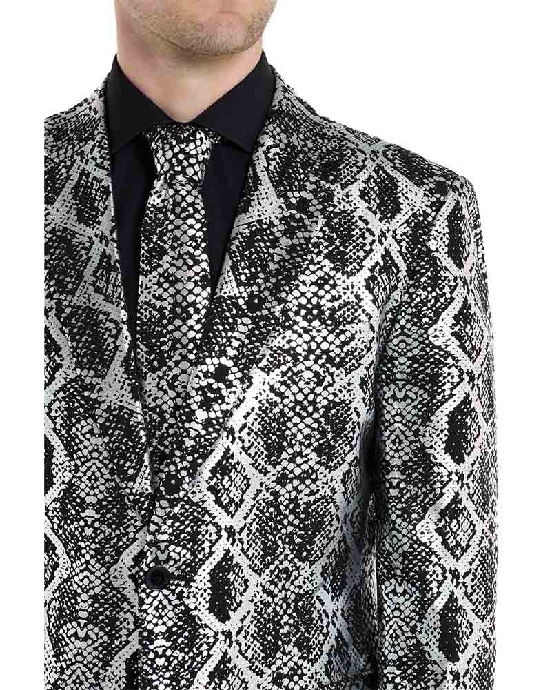 Opposuit Shiny Silver Snake Premium Mens Suit - Image 5