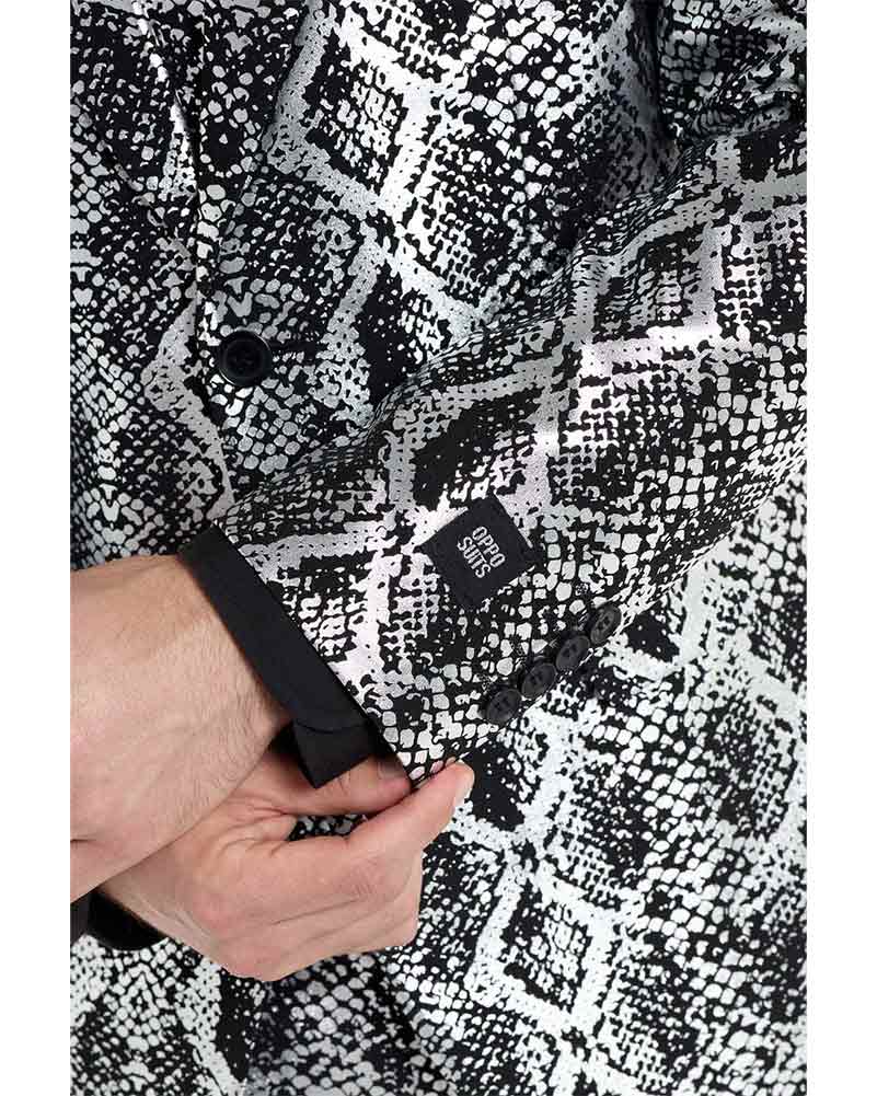 Opposuit Shiny Silver Snake Premium Mens Suit - Image 6