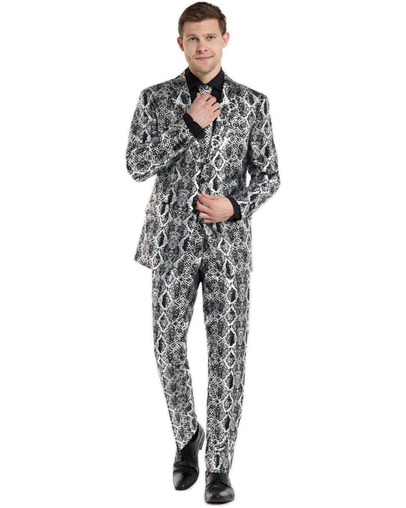 Opposuit Shiny Silver Snake Premium Mens Suit - Image 9