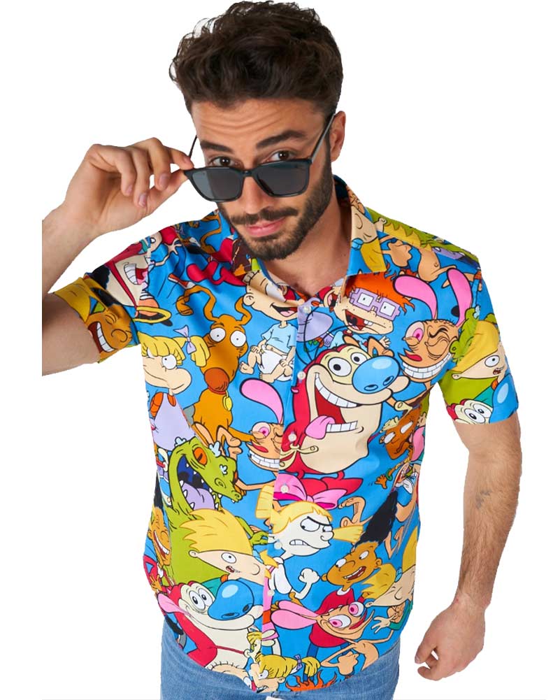 90s Opposuit Summer Nickelodeon Mens Shirt - Image 3