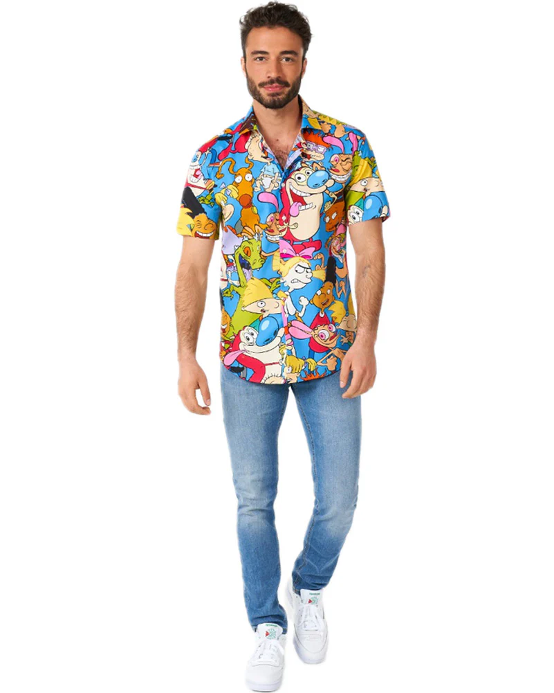 90s Opposuit Summer Nickelodeon Mens Shirt - Image 4